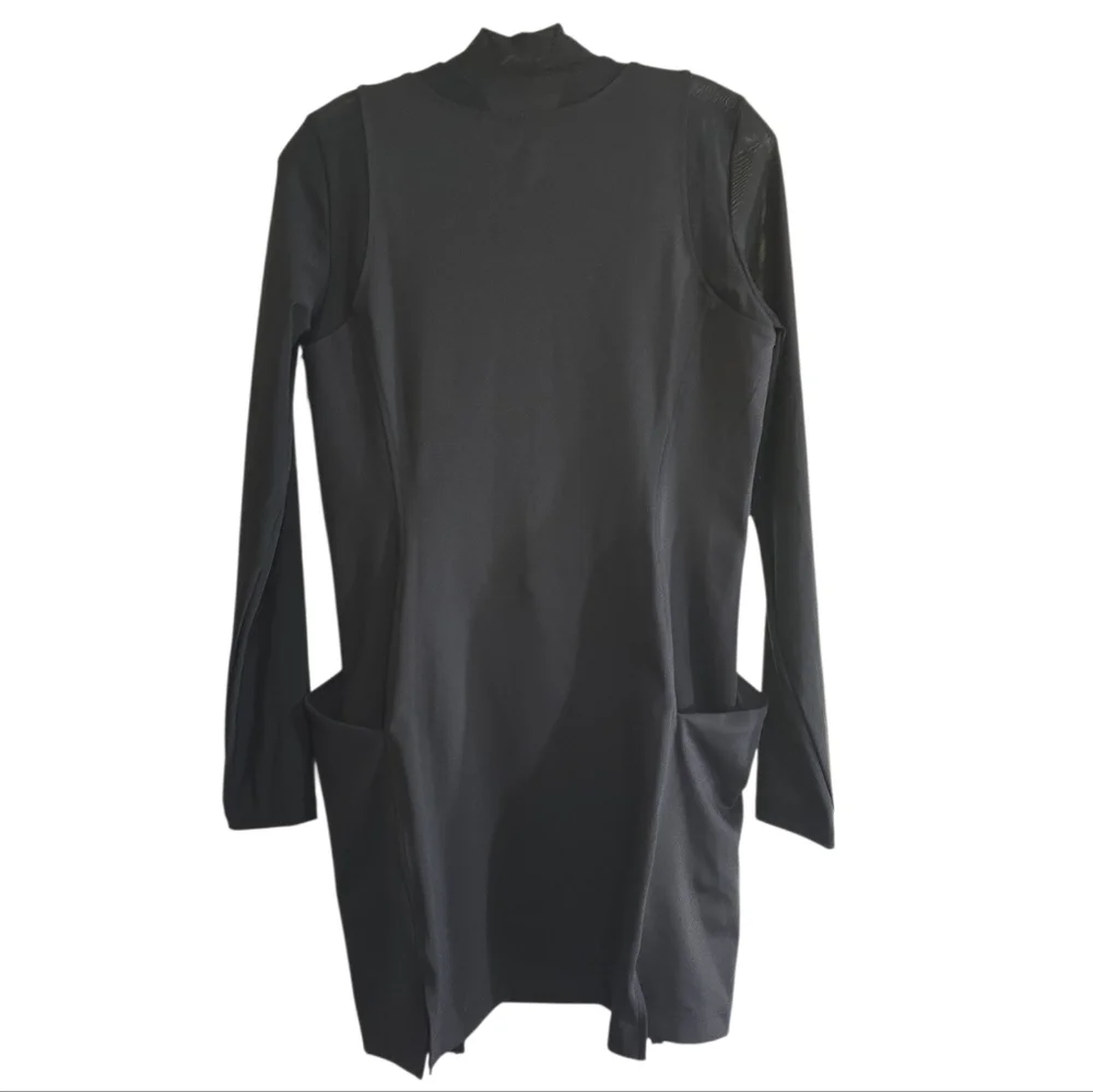 Bad Birdie Hybrid Long Sleeve Black Mini Dress Small Sporty Golf - Picture 7 of 9